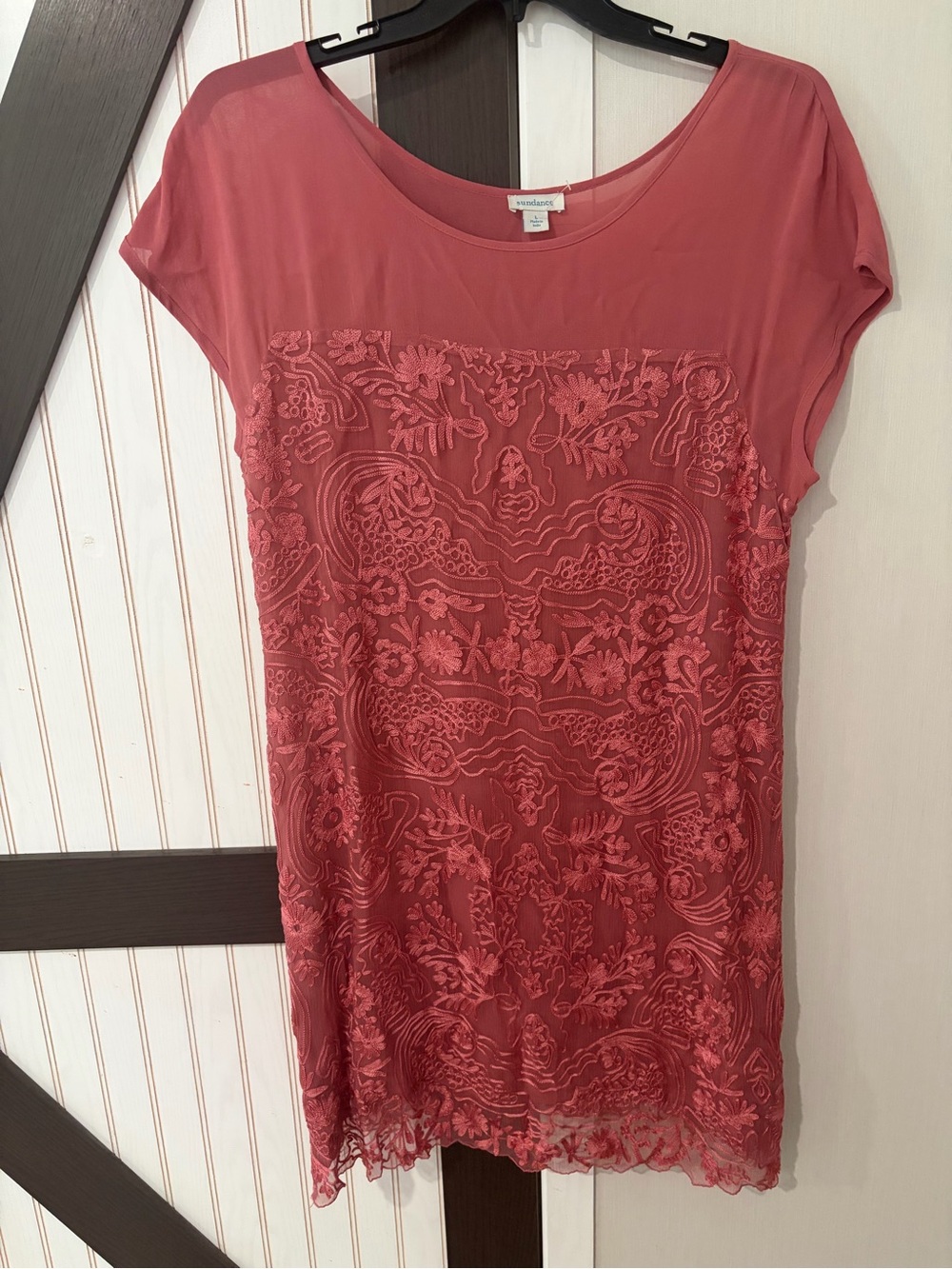 Sundance Lilian Rose Embroidered Shift Dress Size Large Wedding Guest